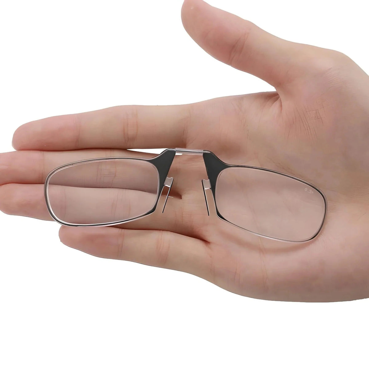 Reading Glasses Clip-On Frameless Compact Retractable Case