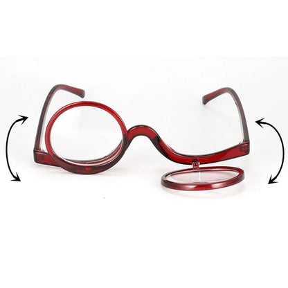 Reading Glasses Flip-Down Magnifying Design for Makeup Application