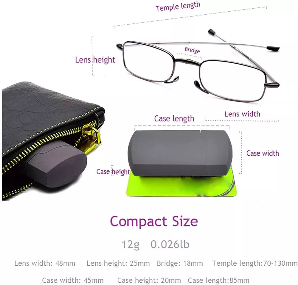 Reading Glasses Folding Design With Carry Case