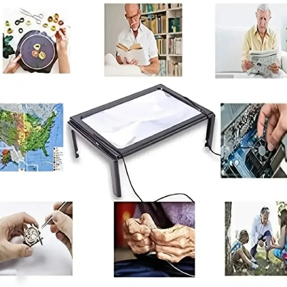 Reading Magnifier 3× LED Lighting Foldable Design