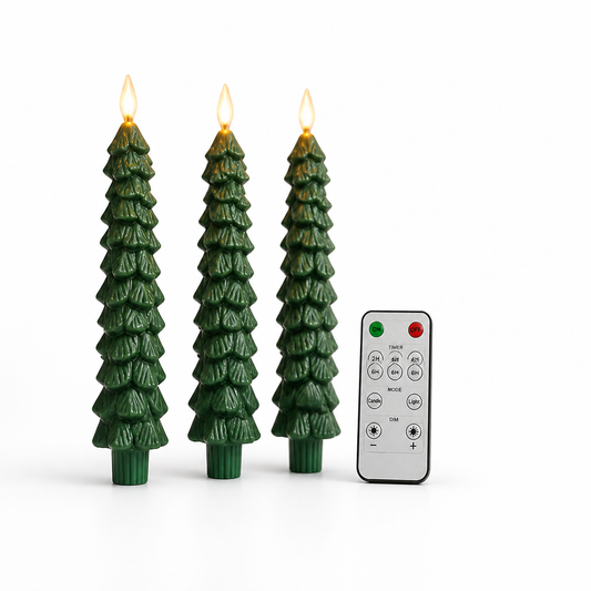 Real Wax Christmas Tree Led Candle Set (400+ Hour Runtime)