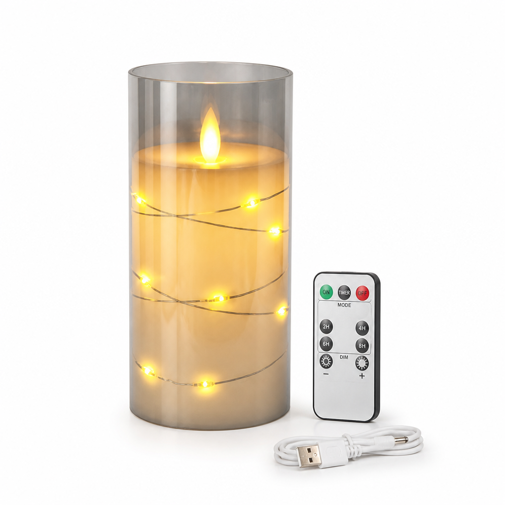Realistic Flameless LED Candle With Remote And Timer
