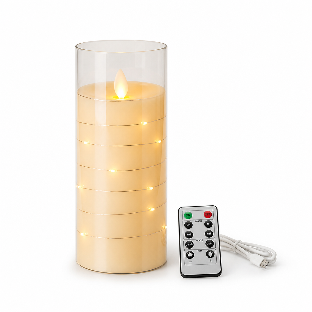 Realistic Flameless LED Candle With Remote And Timer