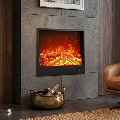 Recessed Wall Heater Realistic LED Flame & Remote Control