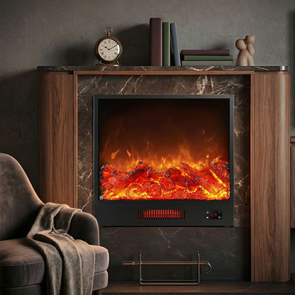 Recessed Wall Heater Realistic LED Flame & Remote Control