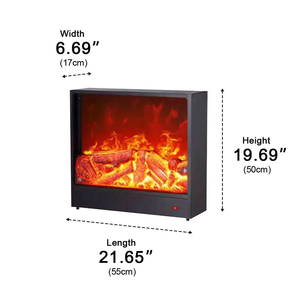 Recessed Wall Heater Realistic LED Flame & Remote Control