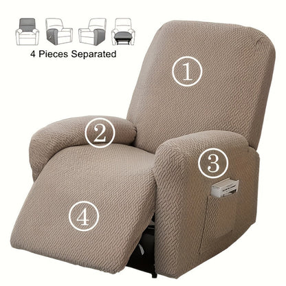 Recliner Chair Cover Fitted Microfiber Full Coverage Side Pocket