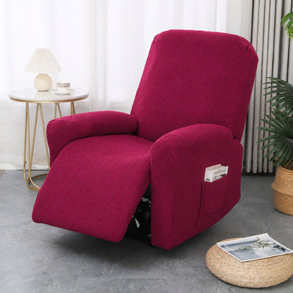 Recliner Chair Cover Fitted Microfiber Full Coverage Side Pocket