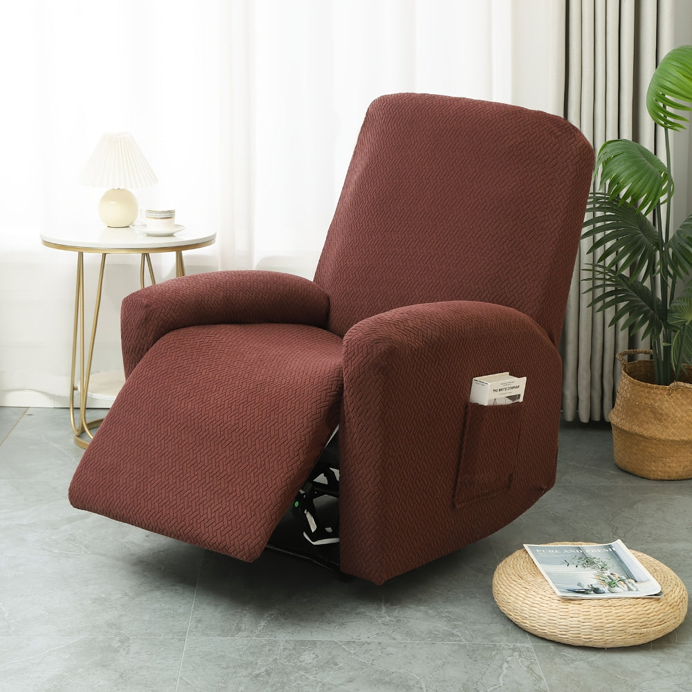 Recliner Chair Cover Fitted Microfiber Full Coverage Side Pocket