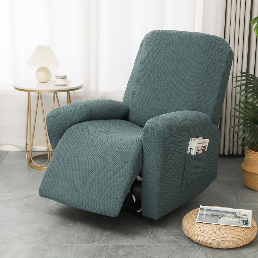 Recliner Chair Cover Fitted Microfiber Full Coverage Side Pocket