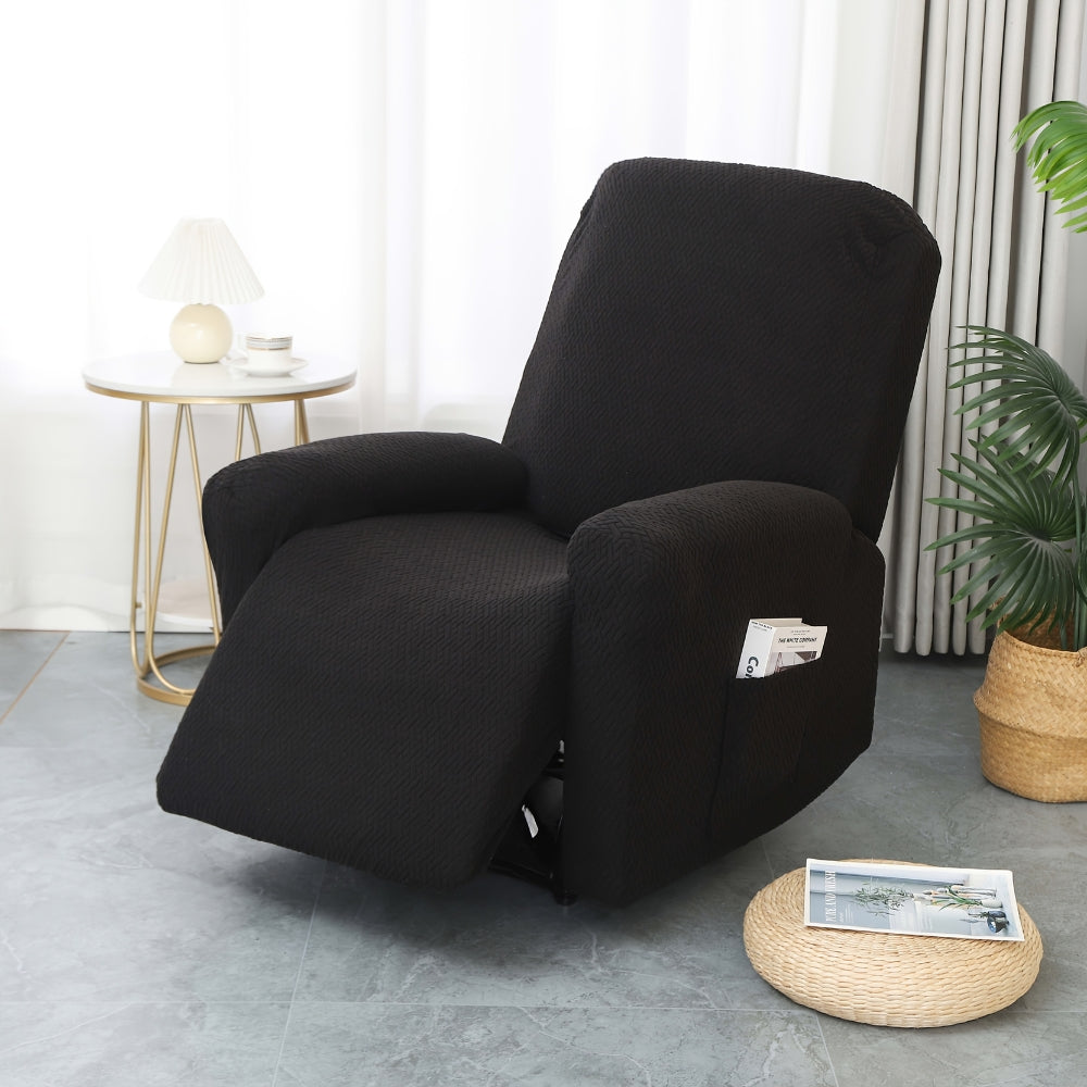 Recliner Chair Cover Fitted Microfiber Full Coverage Side Pocket