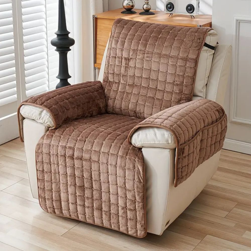 Recliner Cover Quilted Microfiber Non-Slip Side Pocket