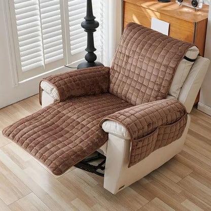 Recliner Cover Quilted Microfiber Non-Slip Side Pocket