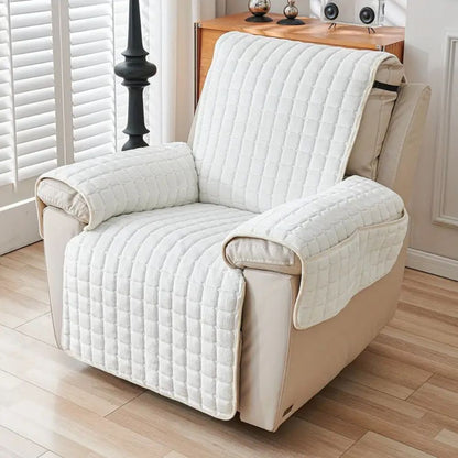 Recliner Cover Quilted Microfiber Non-Slip Side Pocket