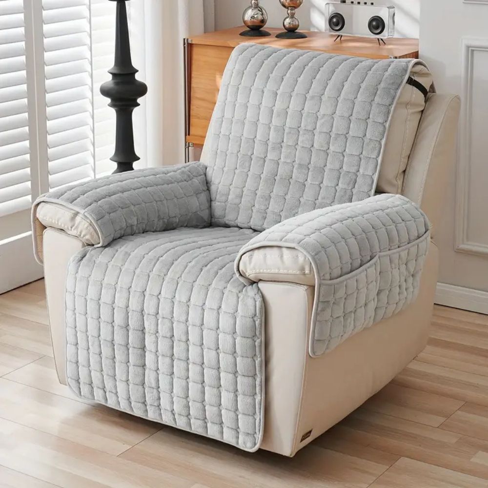 Recliner Cover Quilted Microfiber Non-Slip Side Pocket