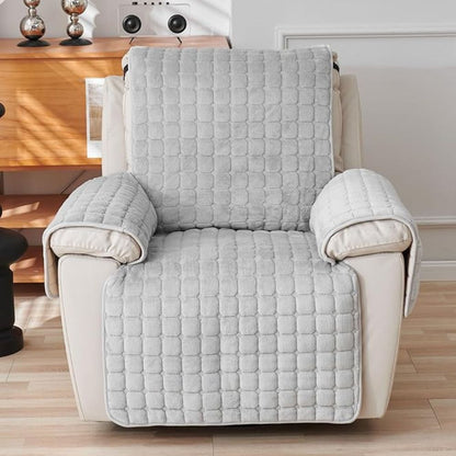 Recliner Cover Quilted Microfiber Non-Slip Side Pocket