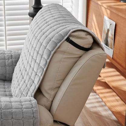 Recliner Cover Quilted Microfiber Non-Slip Side Pocket
