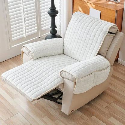 Recliner Cover Quilted Microfiber Non-Slip Side Pocket