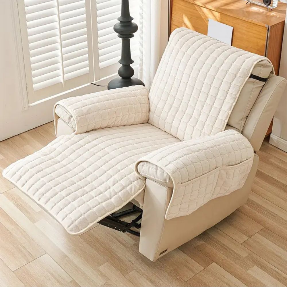 Recliner Cover Quilted Microfiber Non-Slip Side Pocket