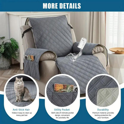 Recliner Slipcover Waterproof Quilted Microfiber Non-Slip Fit