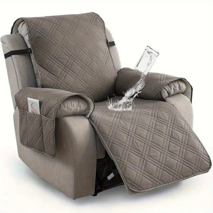 Recliner Slipcover Waterproof Quilted Microfiber Non-Slip Fit