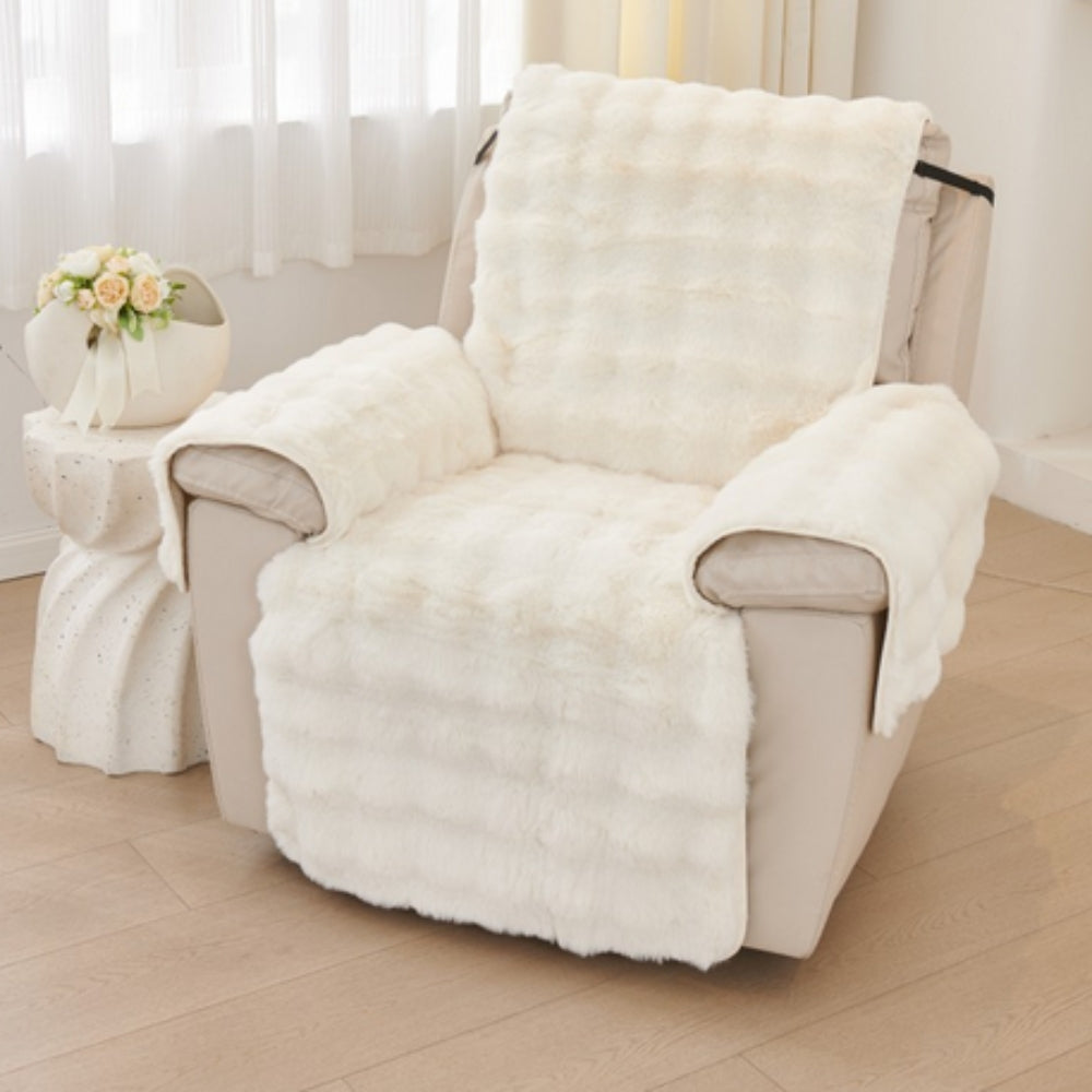 Recliner Sofa Cover Plush Faux Fur Non-Slip & Machine Washable