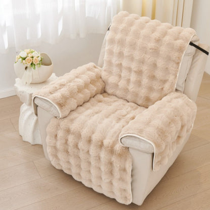 Recliner Sofa Cover Plush Faux Fur Non-Slip & Machine Washable