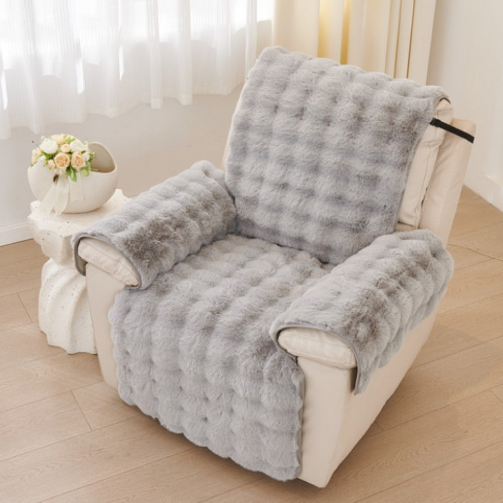 Recliner Sofa Cover Plush Faux Fur Non-Slip & Machine Washable