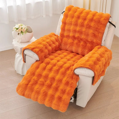 Recliner Sofa Cover Plush Faux Fur Non-Slip & Machine Washable