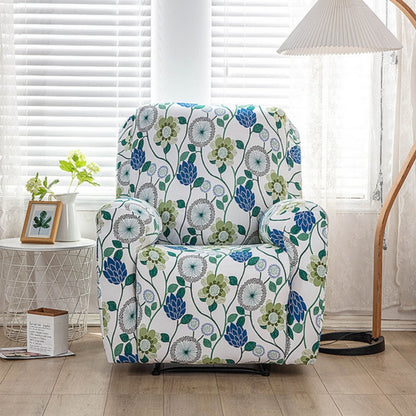 Recliner Sofa Cover Stretch Fit Floral With Side Pockets