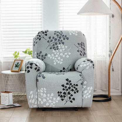 Recliner Sofa Cover Stretch Fit Floral With Side Pockets