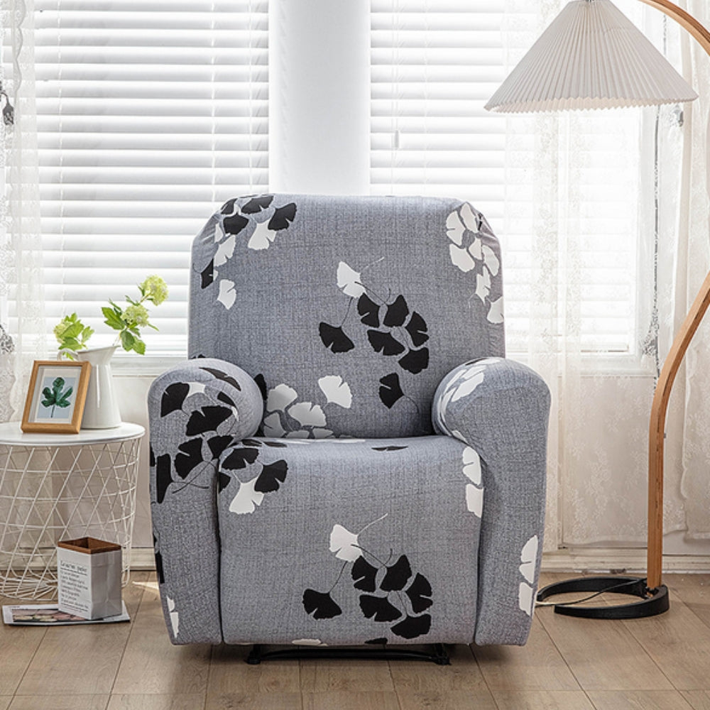 Recliner Sofa Cover Stretch Fit Floral With Side Pockets