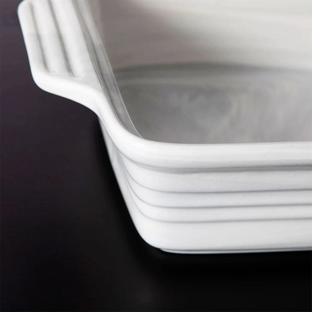 Rectangular Casserole Dish Glazed Porcelain Lid Oven Safe