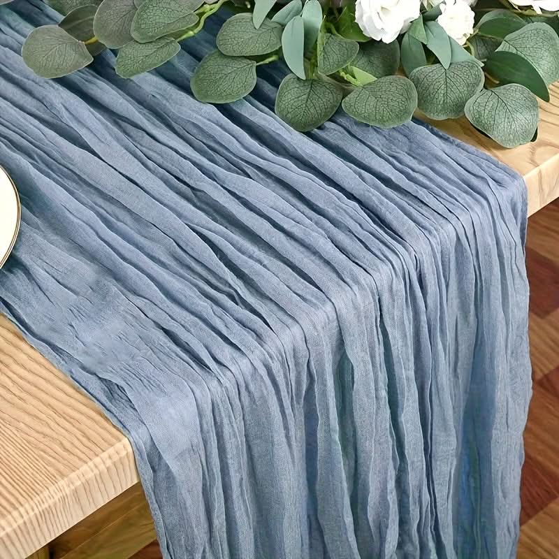 Rectangular Tablecloth Lightweight Crinkled Polyester Gauze Reusable