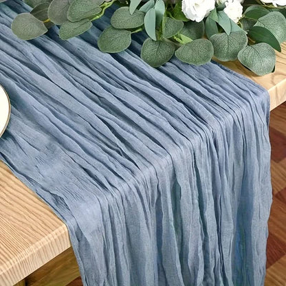 Rectangular Tablecloth Lightweight Crinkled Polyester Gauze Reusable