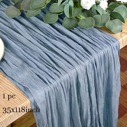 Rectangular Tablecloth Lightweight Crinkled Polyester Gauze Reusable