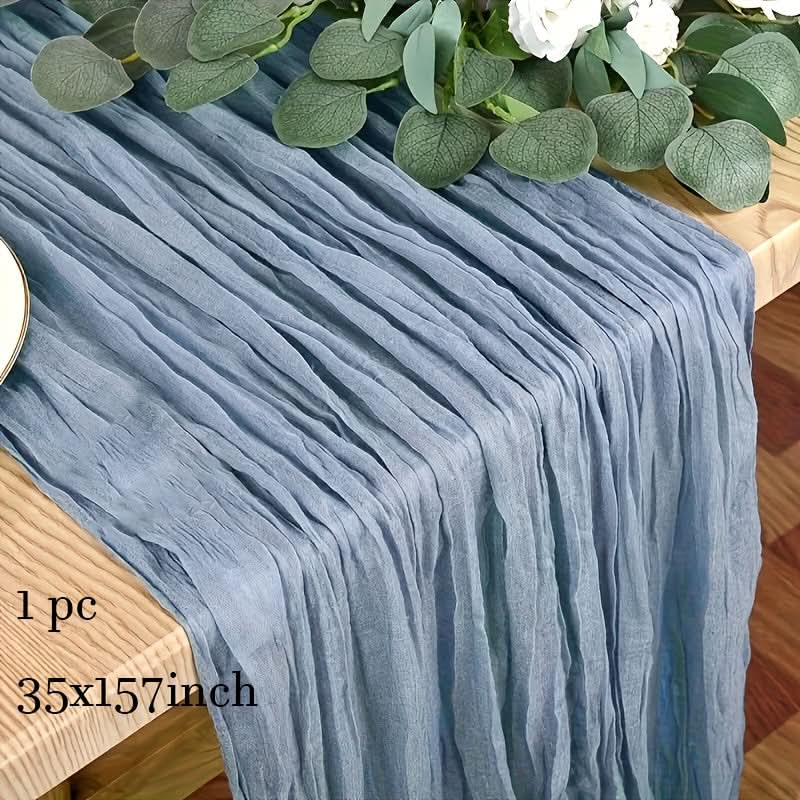 Rectangular Tablecloth Lightweight Crinkled Polyester Gauze Reusable