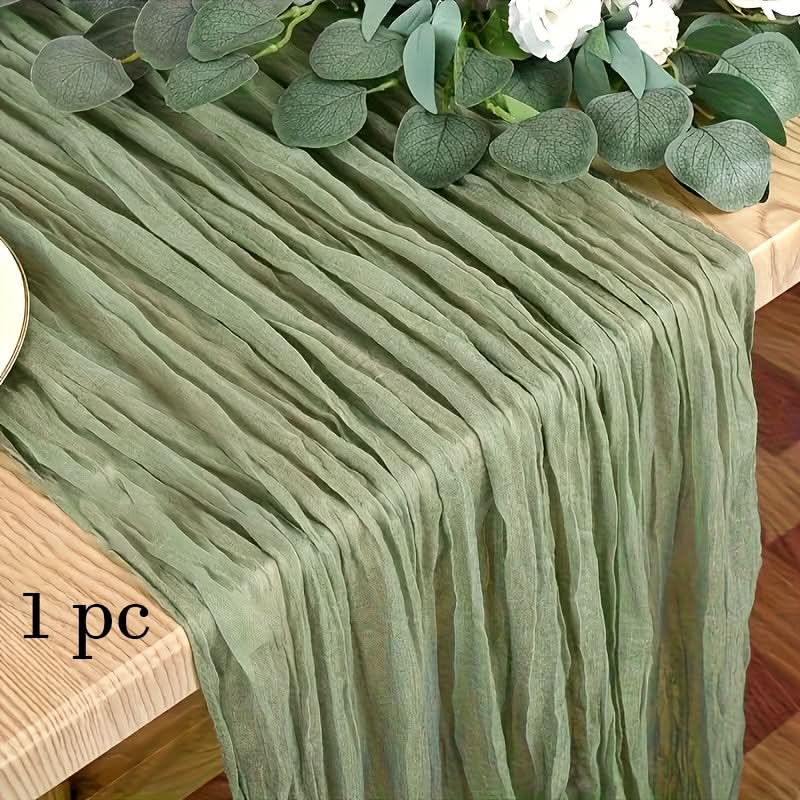 Rectangular Tablecloth Lightweight Crinkled Polyester Gauze Reusable