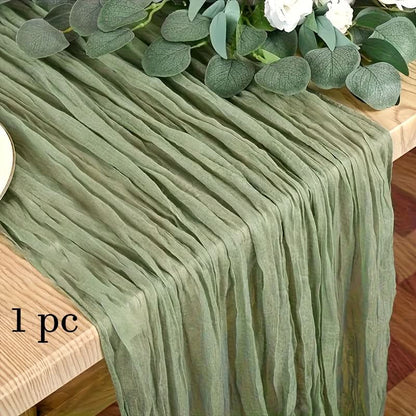 Rectangular Tablecloth Lightweight Crinkled Polyester Gauze Reusable