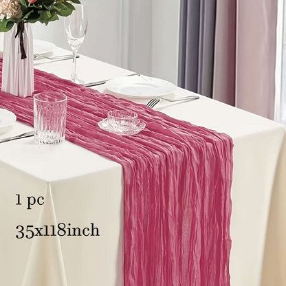 Rectangular Tablecloth Lightweight Crinkled Polyester Gauze Reusable