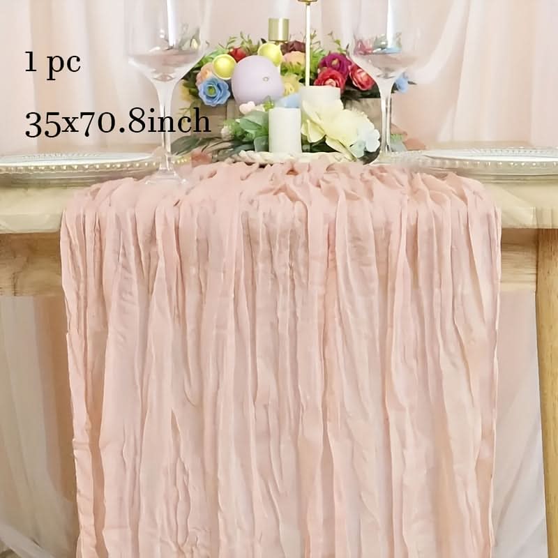 Rectangular Tablecloth Lightweight Crinkled Polyester Gauze Reusable