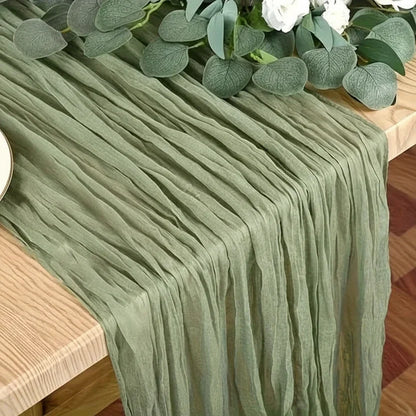 Rectangular Tablecloth Lightweight Crinkled Polyester Gauze Reusable