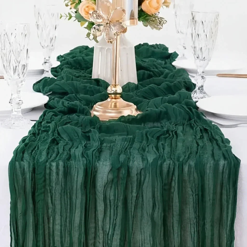 Rectangular Tablecloth Lightweight Crinkled Polyester Gauze Reusable