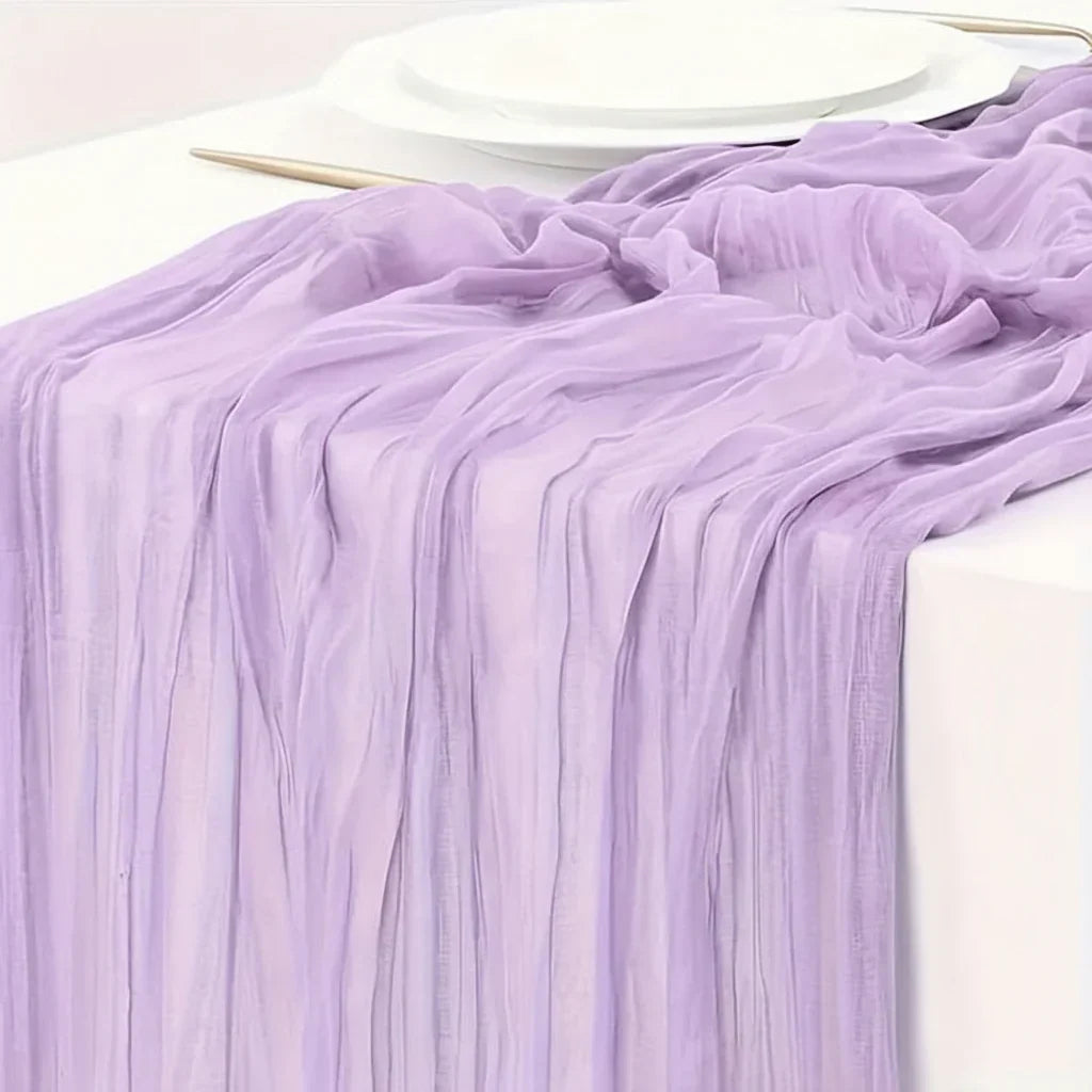 Rectangular Tablecloth Lightweight Crinkled Polyester Gauze Reusable