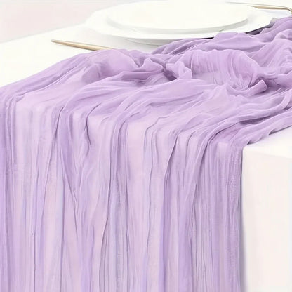 Rectangular Tablecloth Lightweight Crinkled Polyester Gauze Reusable