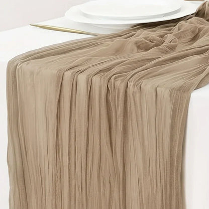 Rectangular Tablecloth Lightweight Crinkled Polyester Gauze Reusable