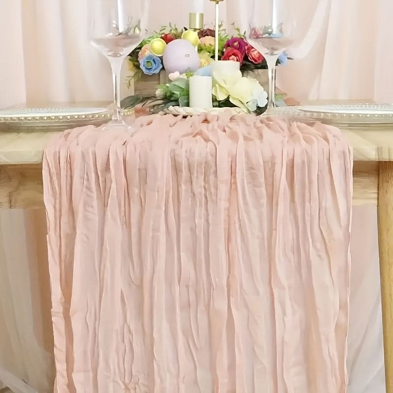 Rectangular Tablecloth Lightweight Crinkled Polyester Gauze Reusable