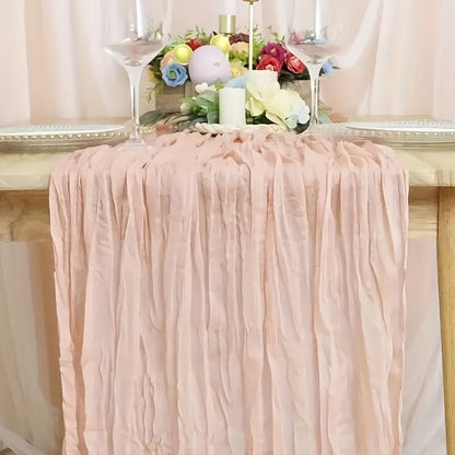Rectangular Tablecloth Lightweight Crinkled Polyester Gauze Reusable