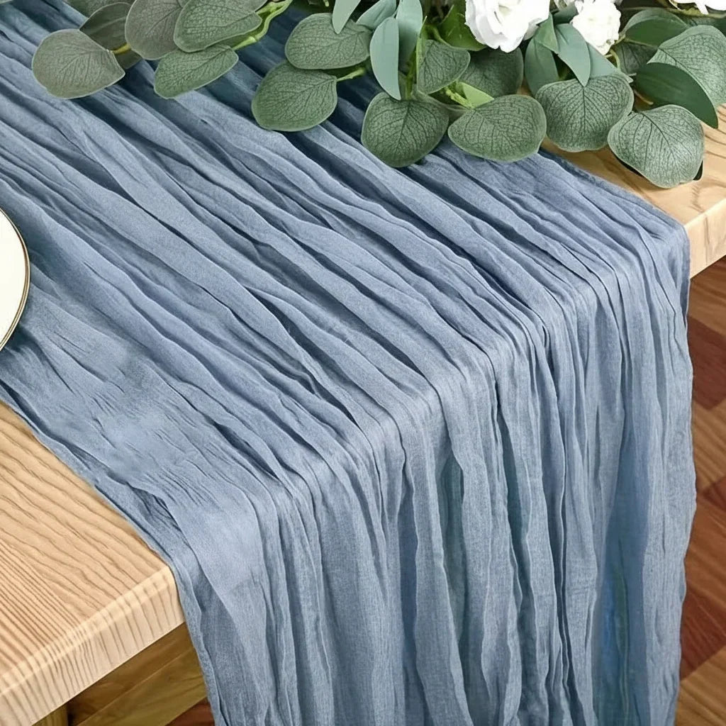 Rectangular Tablecloth Lightweight Crinkled Polyester Gauze Reusable