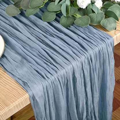 Rectangular Tablecloth Lightweight Crinkled Polyester Gauze Reusable